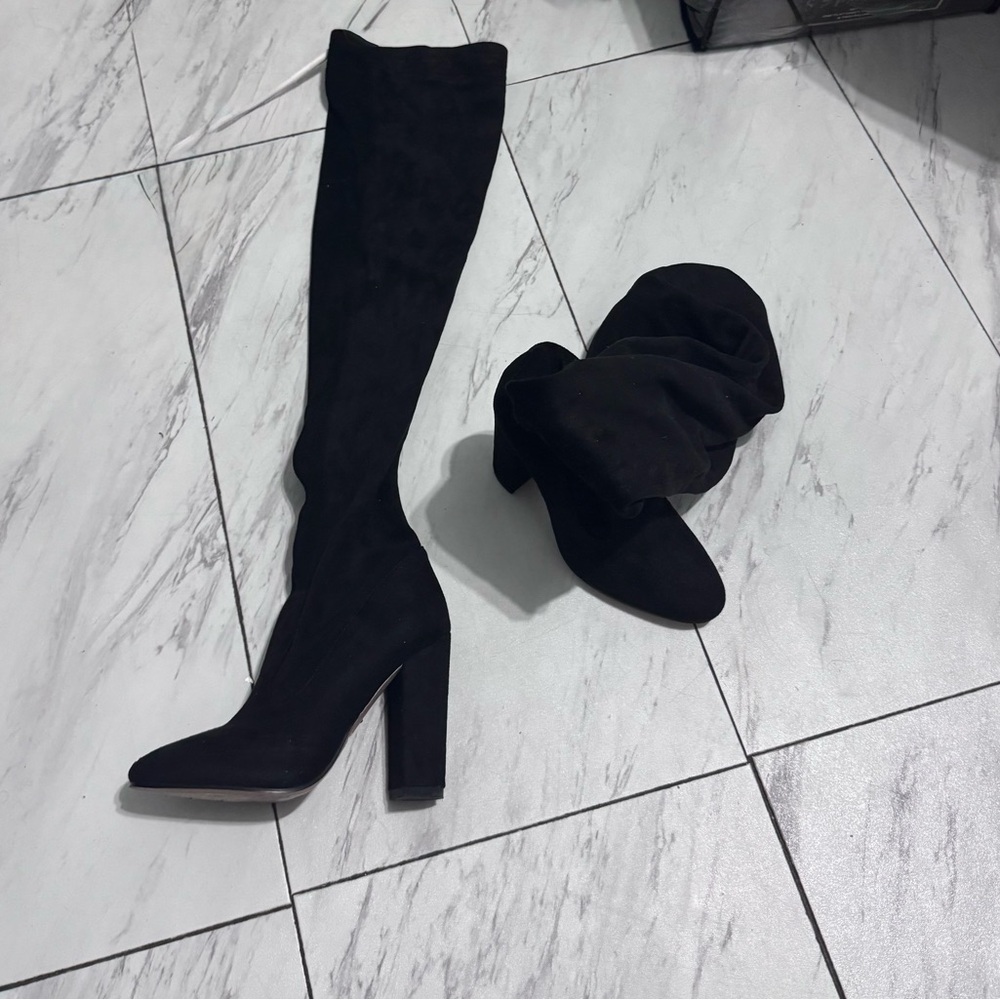 thigh high suede boots